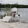 Adirondack stol med skammel - Hvidmalet fyrretræ
