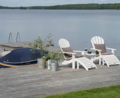 Adirondack stol med skammel - Hvidmalet fyrretræ