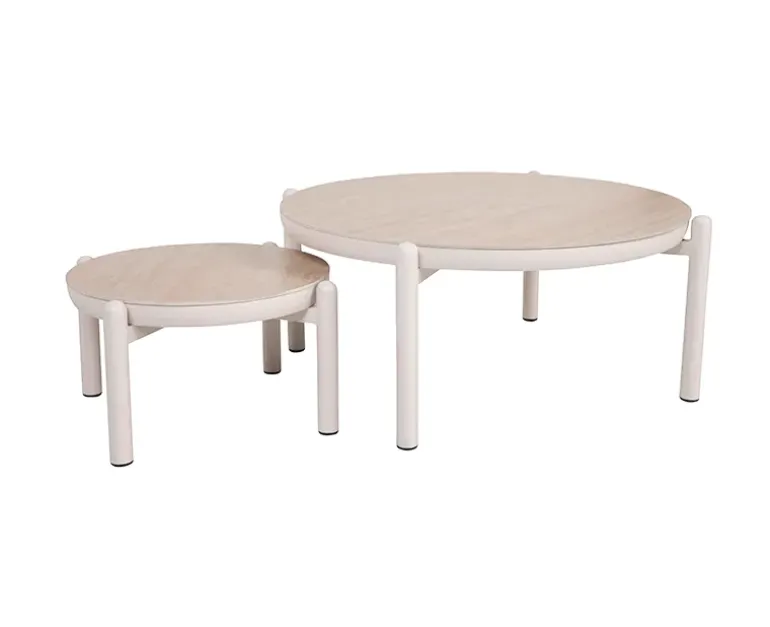 Akita Sofabord Ø93 cm - Gråhvid