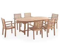 Alba Pala Havemøbelsæt 100x200/250/300 - Kerneteak