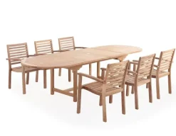 Alba Pala Havemøbelsæt 100x200/250/300 - Kerneteak