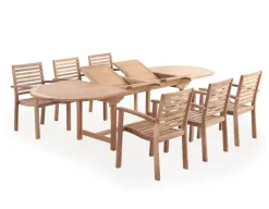 Alba Pala Havemøbelsæt 100x200/250/300 - Kerneteak