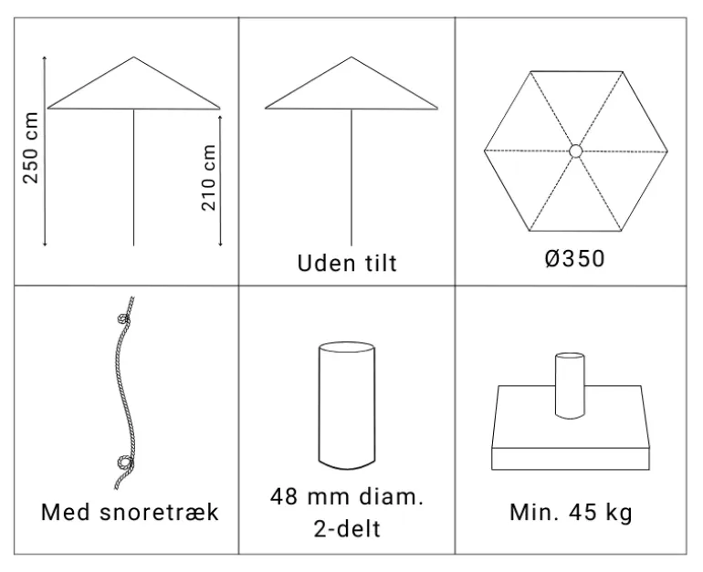 Alu Parasol Ø350 cm - Sand