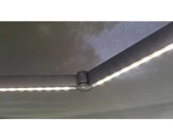 Bøg markise – fuldkassette med motor og LED – 4,8 x 3 meter – Grå