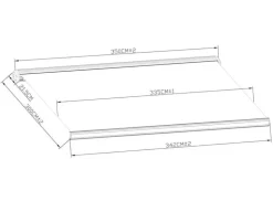 Bøg markise – fuldkassette med motor og LED – 3,5 x 3 meter – Hvid/Beige