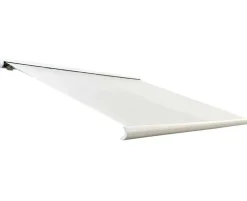 Bøg markise – fuldkassette med motor og LED – 3,5 x 3 meter – Hvid/Beige