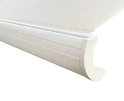 Bøg markise – fuldkassette med motor og LED – 3,5 x 3 meter – Hvid/Beige