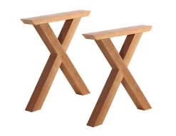 Bordben i Teak m/kryds ben - 2 stk