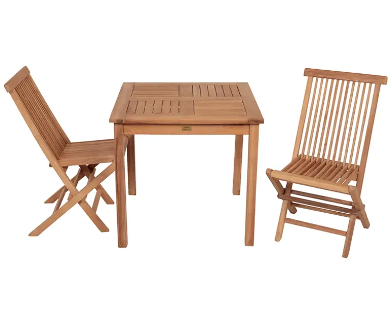Bremen Kiel Havemøbelsæt 80x80 - Kerne Teak