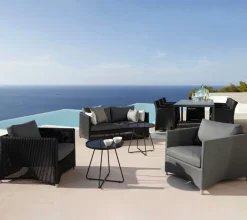 Cane-Line Diamond 3 pers.sofa m/hynder - Graphite/Grey