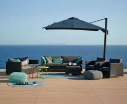 Cane-Line Diamond 3 pers.sofa m/hynder - Graphite/Grey