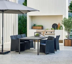 Cane-Line Diamond stol m/hynde - Graphite/Grey