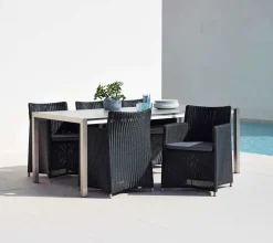 Cane-Line Diamond stol m/hynde - Graphite/Grey