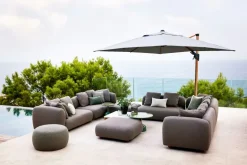 Cane-line Hyde Hængeparasol 3x4 meter med tilt - Trælook / Taupe