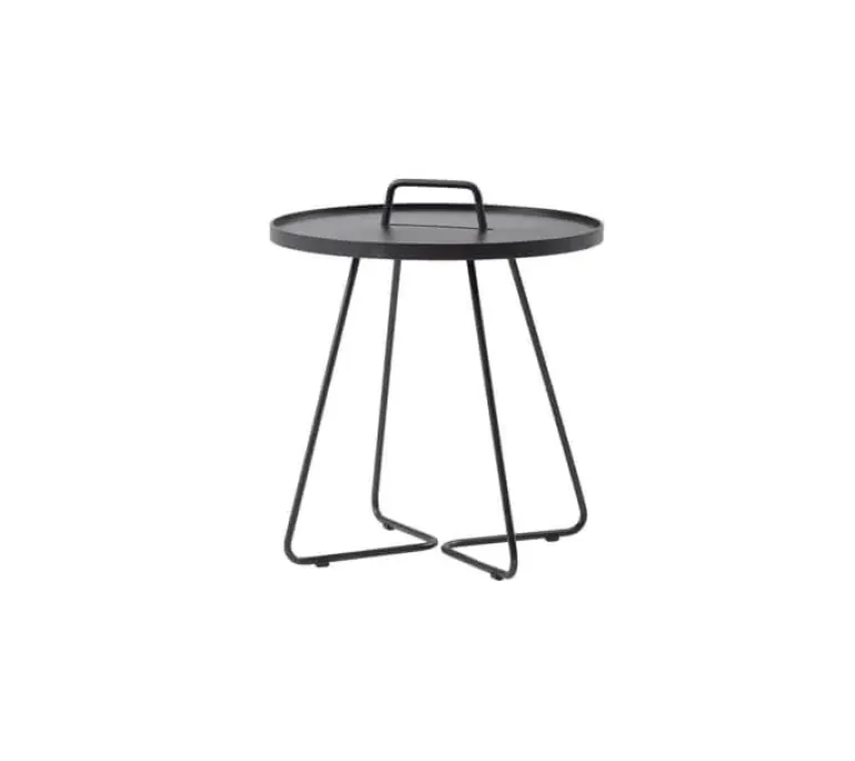 Cane-line On the move sidebord lille sort Ø44x54 cm