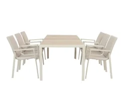 Ceramico Celia Havemøbelsæt - 90x195 cm - Gråhvid/Beige