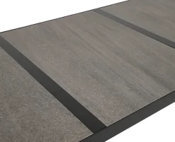 Ceramico Gine Havemøbelsæt m/ 6 stole - 90x195 cm - Grå / Sort