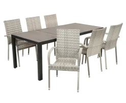 Ceramico Gine Havemøbelsæt m. 6 stole - Grå / Lys Grå