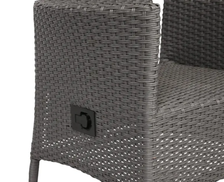 Ceramico Paris Havemøbelsæt m/ 6 stole - 90x195 cm - Grå