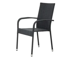 Chanita Gine Havemøbelsæt 90x150 med 4 stole - Sort