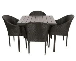 Chinet Andrea Havemøbelsæt m/4 stole - 90x90 - Sort