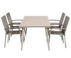 Dagmar Geneve Havemøbelsæt m/4 stole 90x160 cm - Gråhvid