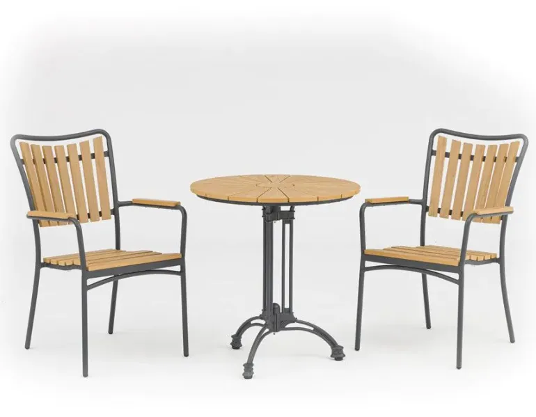 DaneLine Adam Cafébord - Nonwood - Ø70 cm - Grå