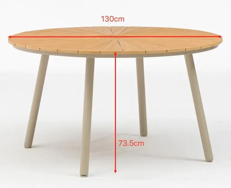 DaneLine Adam Havebord - Nonwood - Ø130 cm - Latte