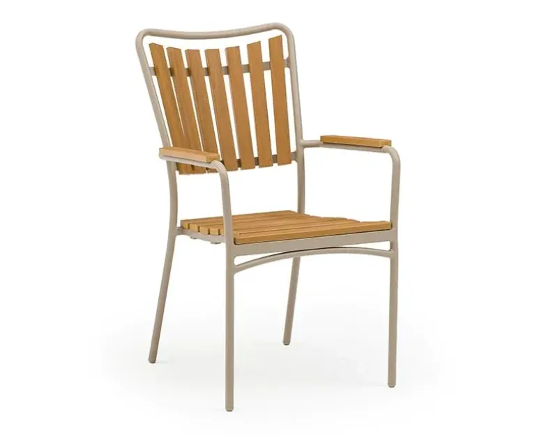 DaneLine Adam Nonwood Havemøbelsæt Ø130 cm - Latte