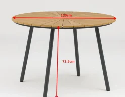 DaneLine Adam Nonwood Havemøbelsæt Ø110 cm - Grå