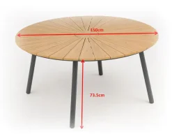 DaneLine Adam Nonwood Havemøbelsæt Ø150 cm - Grå