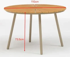 DaneLine Adam Nonwood Havemøbelsæt Ø110 cm - Latte