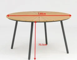 DaneLine Adam Nonwood Havemøbelsæt Ø130 cm - Grå