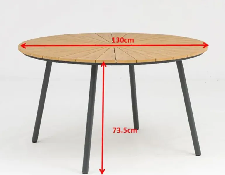 DaneLine Adam Nonwood Havemøbelsæt Ø130 cm - Grå