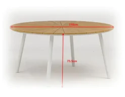 DaneLine Adam Nonwood Havemøbelsæt Ø150 cm - Hvid