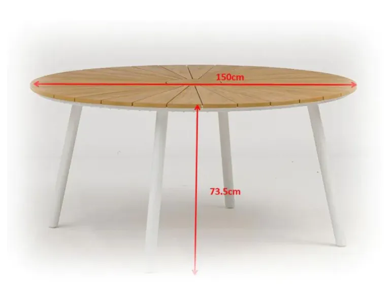 DaneLine Adam Nonwood Havemøbelsæt Ø150 cm - Hvid