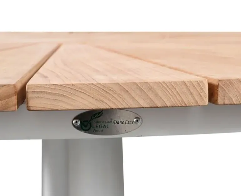 DaneLine Eva Havebord Ø130 cm - Kerneteak / Hvid