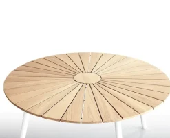 DaneLine Eva Havebord Ø130 cm - Kerneteak / Hvid