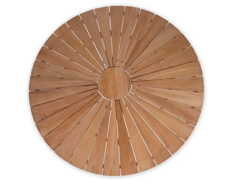 DaneLine Eva Havebord Ø130 cm - Kerneteak / Hvid