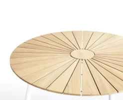 DaneLine Eva Havebord Ø150 cm - Kerneteak / Hvid