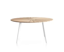 DaneLine Eva Havebord Ø150 cm - Kerneteak / Hvid