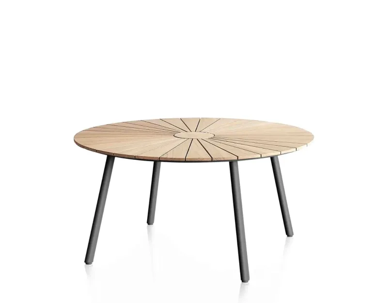DaneLine Eva Havebord Ø150 cm - Kerneteak / Grå