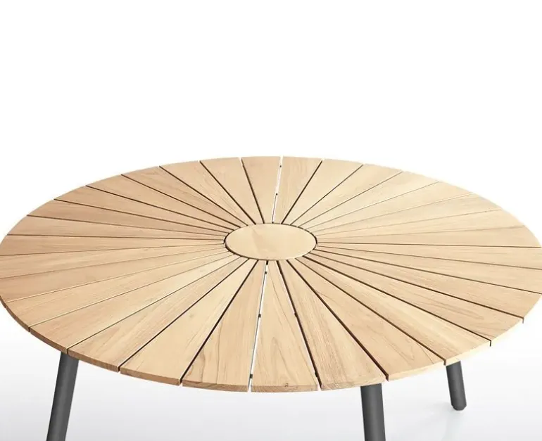 DaneLine Eva Havebord Ø150 cm - Kerneteak / Grå