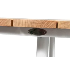DaneLine Eva Havebord Ø110 cm - Kerneteak / Hvid