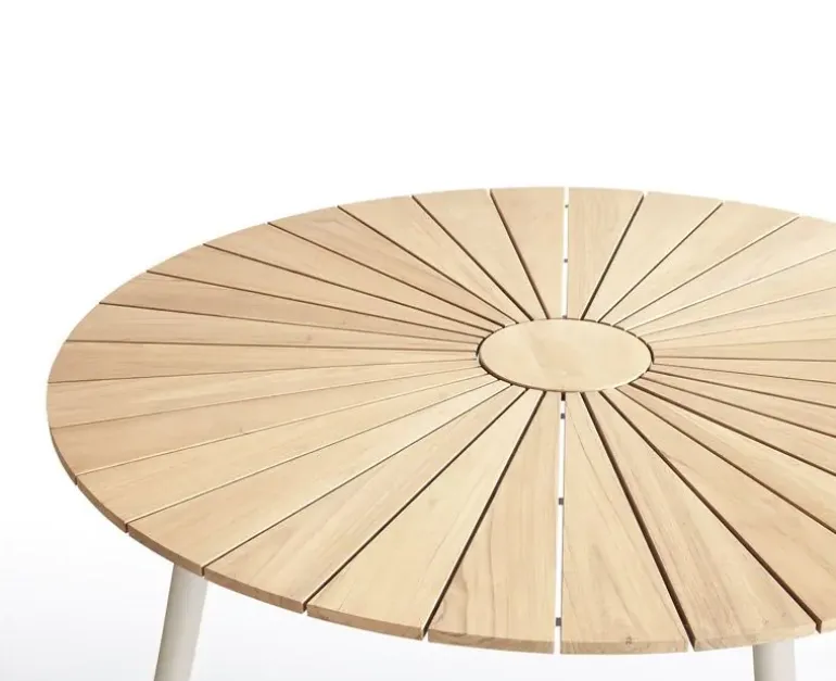 DaneLine Eva Havebord Ø110 cm - Kerneteak / Latte