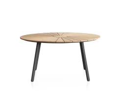 DaneLine Eva Havebord Ø130 cm - Kerneteak / Grå