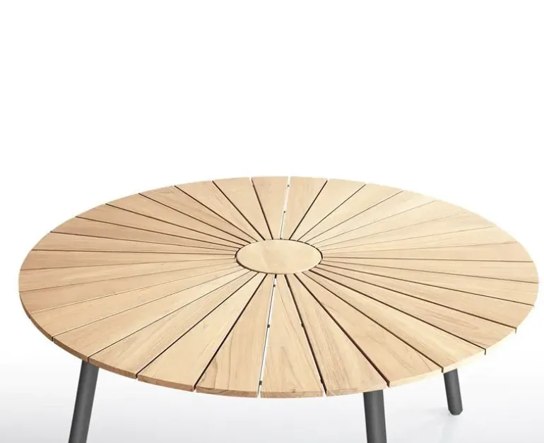 DaneLine Eva Havebord Ø130 cm - Kerneteak / Grå