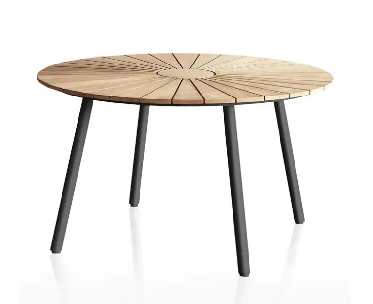 DaneLine Eva Havebord Ø130 cm - Kerneteak / Grå