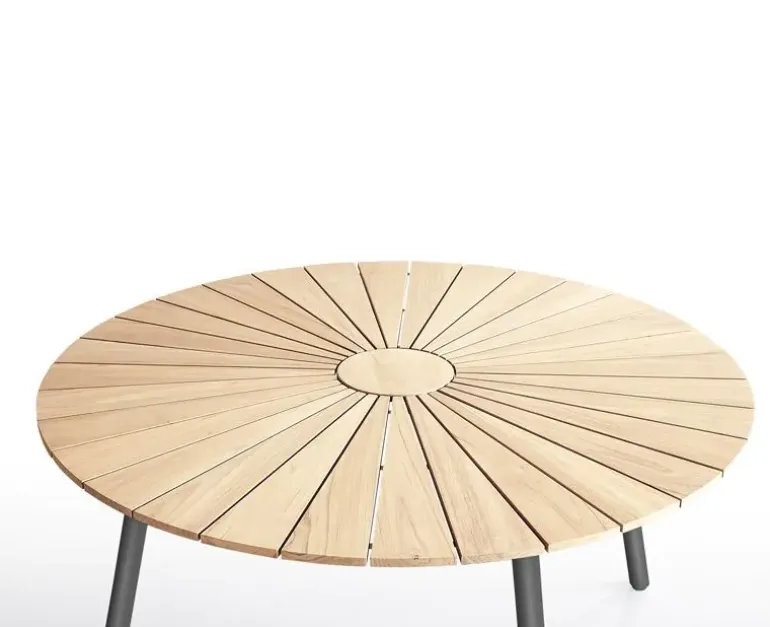 DaneLine Eva Havebord Ø110 cm - Kerneteak / Grå