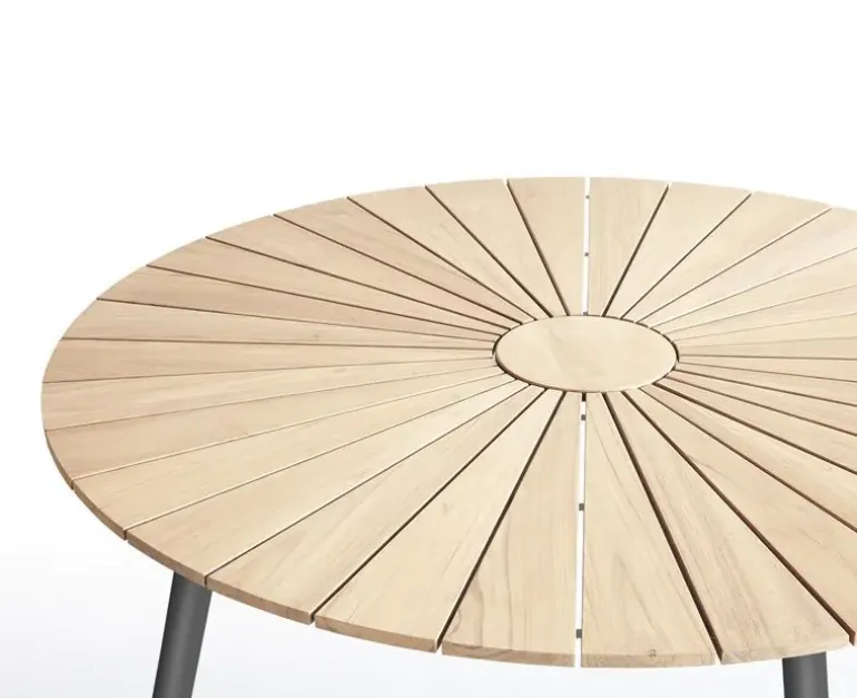 DaneLine Eva Havebord Ø110 cm - Kerneteak / Grå